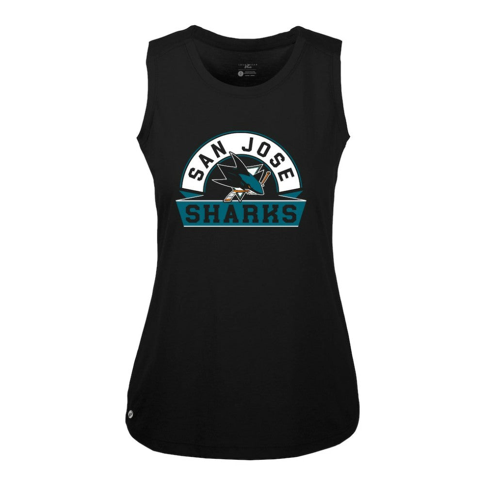 San Jose Sharks Levelwear Women's Macy Banner Arch Tank Top Black