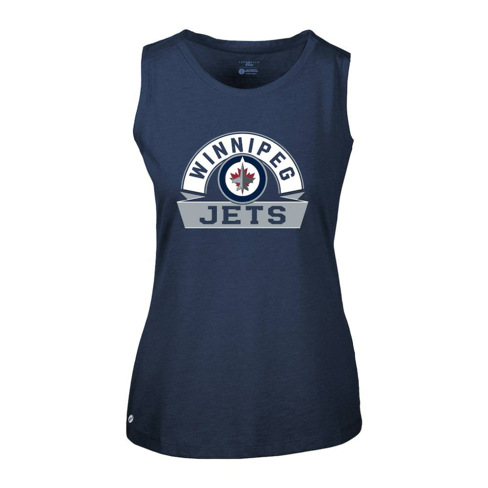 Winnipeg Jets Levelwear Women's Macy Banner Arch Tank Top Navy