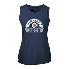 Winnipeg Jets Levelwear Women's Macy Banner Arch Tank Top Navy
