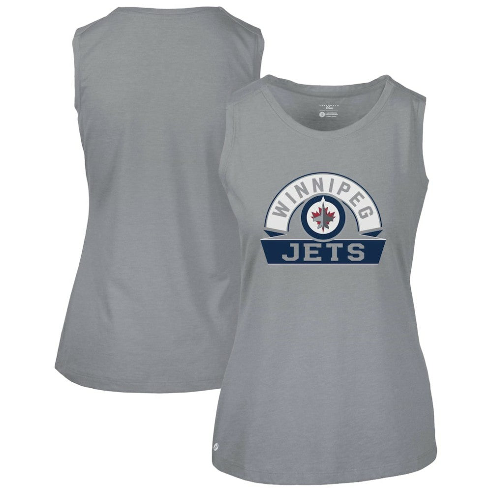 Winnipeg Jets Levelwear Women's Macy Banner Arch Tank Top Gray