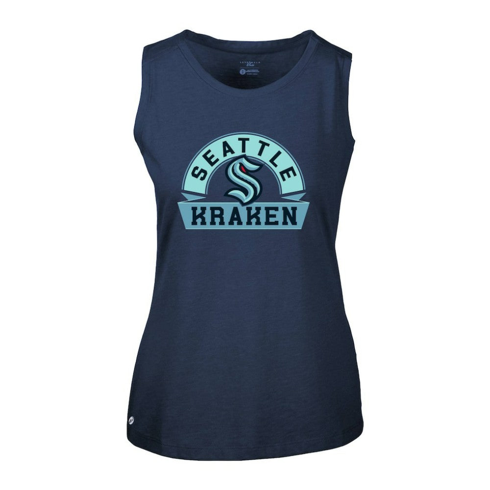 Seattle Kraken Levelwear Women's Macy Banner Arch Tank Top Deep Sea Blue