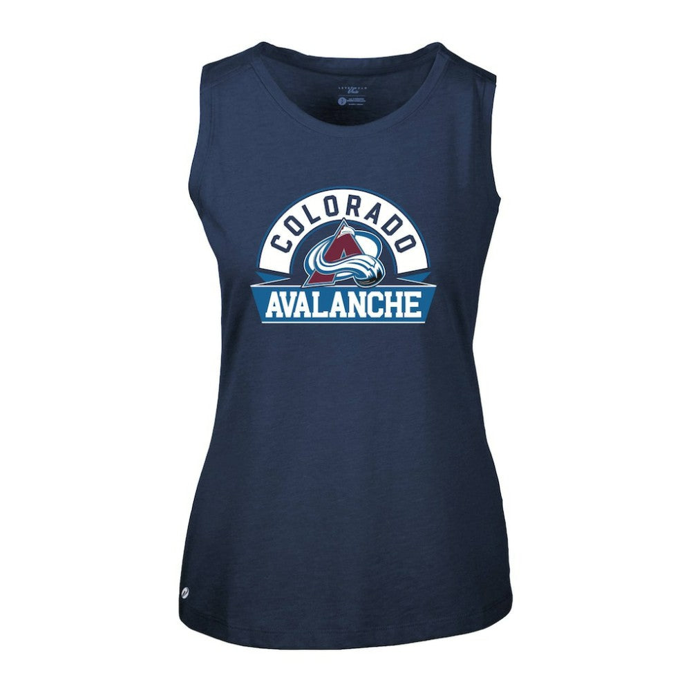 Colorado Avalanche Levelwear Women's Macy Banner Arch Tank Top Navy