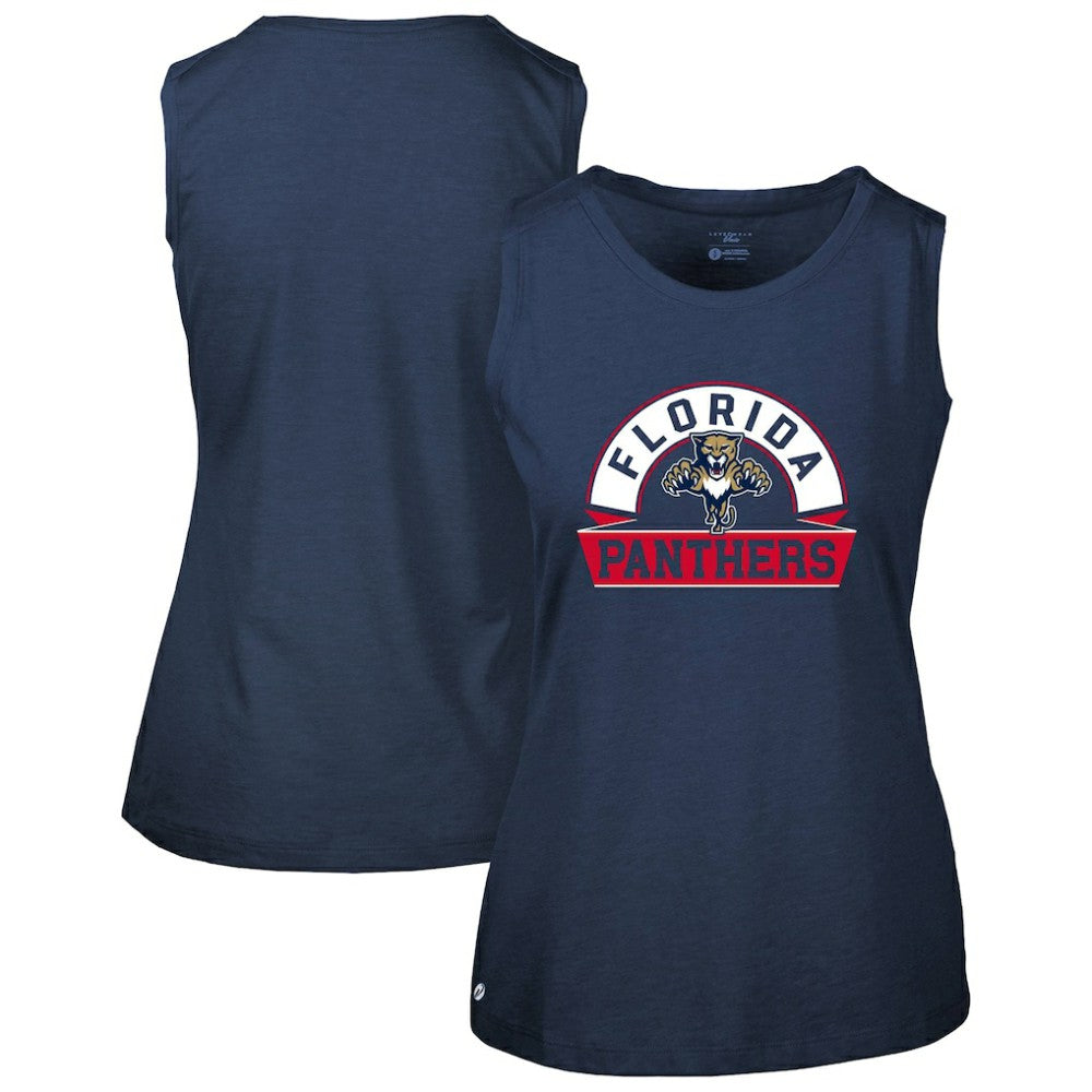 Florida Panthers Levelwear Women's Macy Banner Arch Tank Top Navy