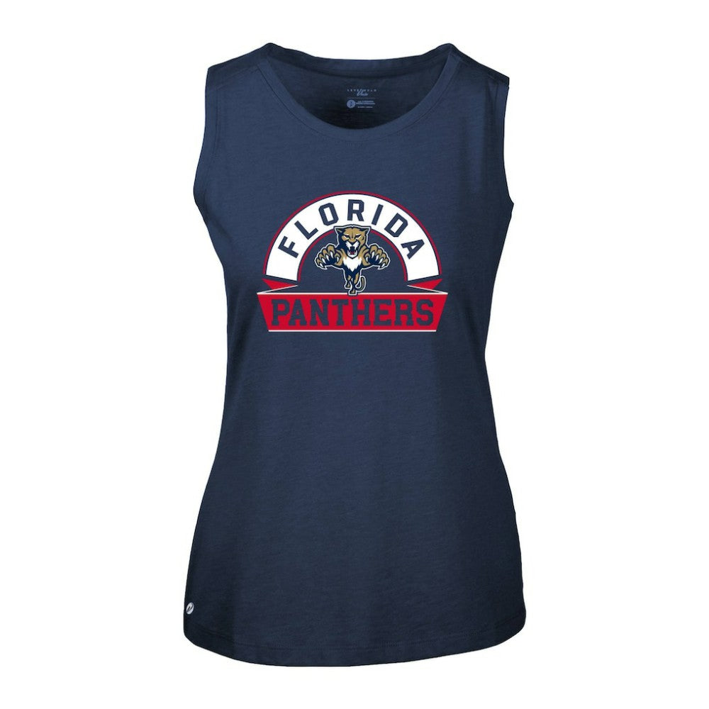 Florida Panthers Levelwear Women's Macy Banner Arch Tank Top Navy