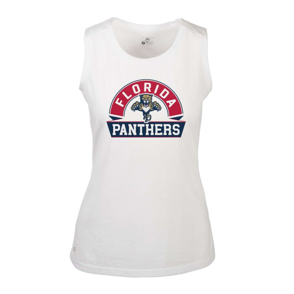 Florida Panthers Levelwear Women's Macy Banner Arch Tank Top White