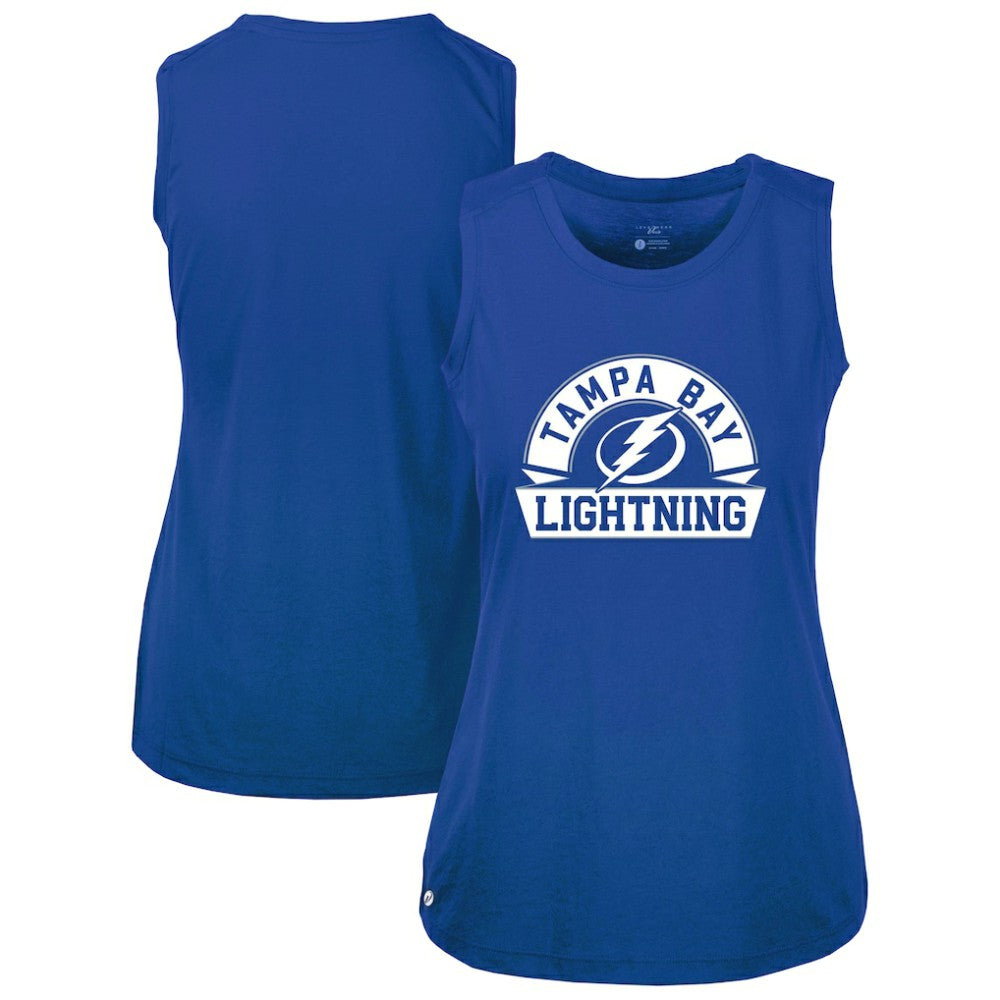 Tampa Bay Lightning Levelwear Women's Macy Banner Arch Tank Top Royal