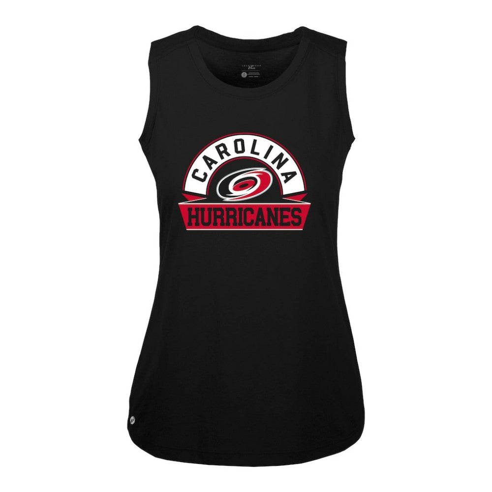 Carolina Hurricanes Levelwear Women's Macy Banner Arch Tank Top Black