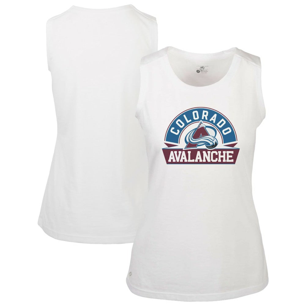 Colorado Avalanche Levelwear Women's Macy Banner Arch Tank Top White