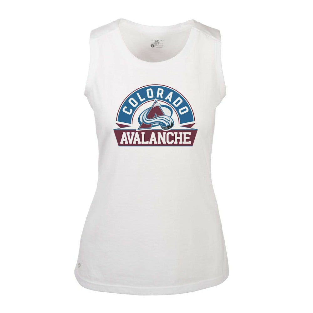 Colorado Avalanche Levelwear Women's Macy Banner Arch Tank Top White