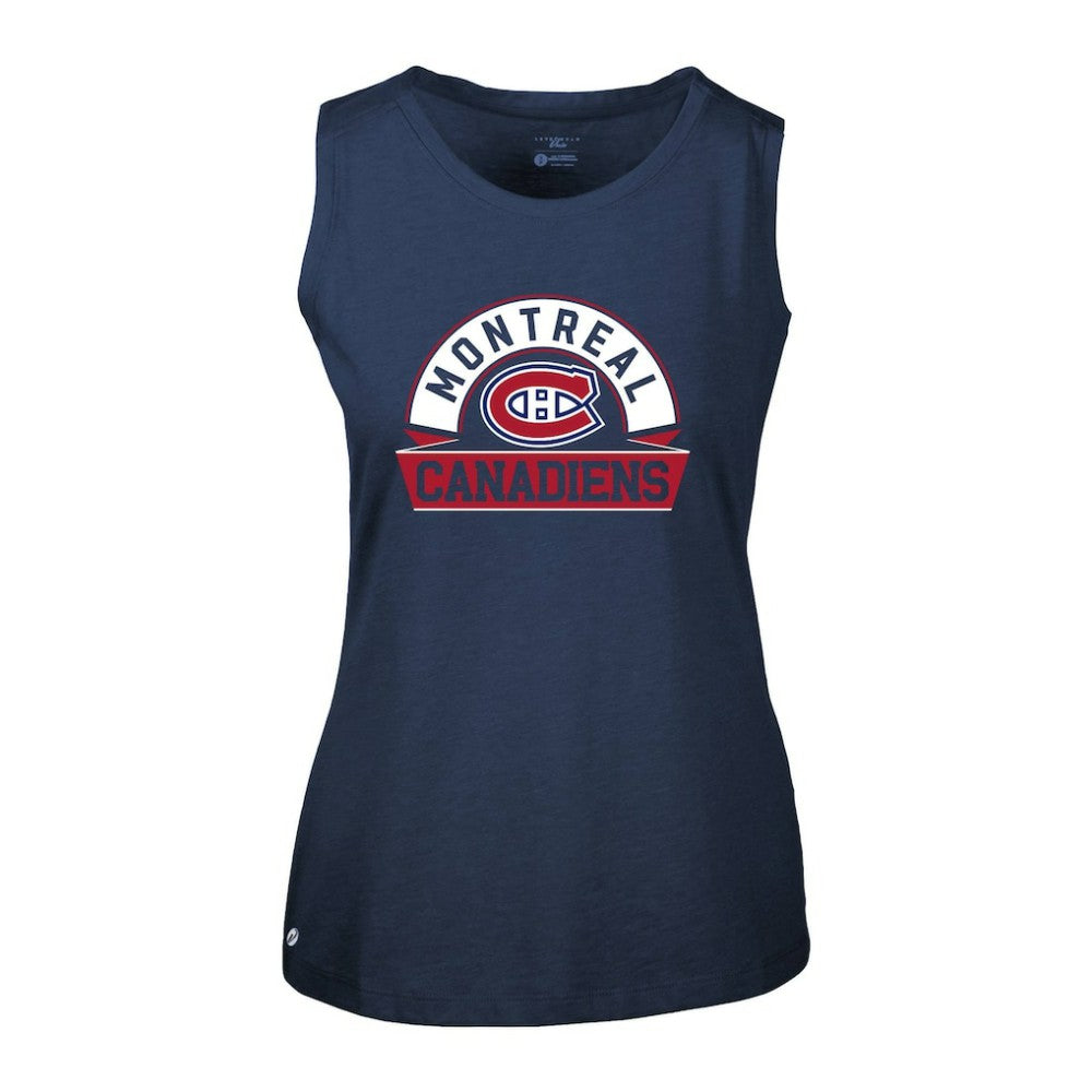 Montreal Canadiens Levelwear Women's Macy Banner Arch Tank Top Navy