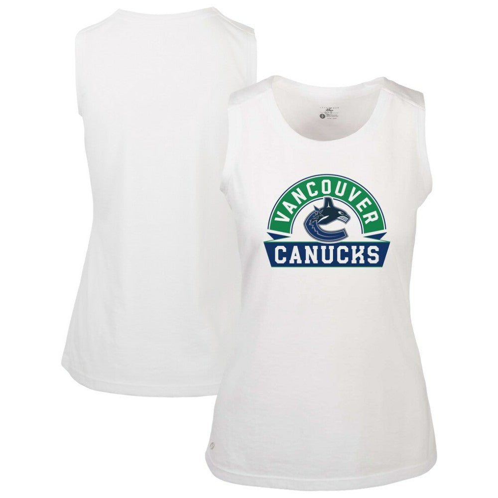 Vancouver Canucks Levelwear Women's Macy Banner Arch Tank Top White