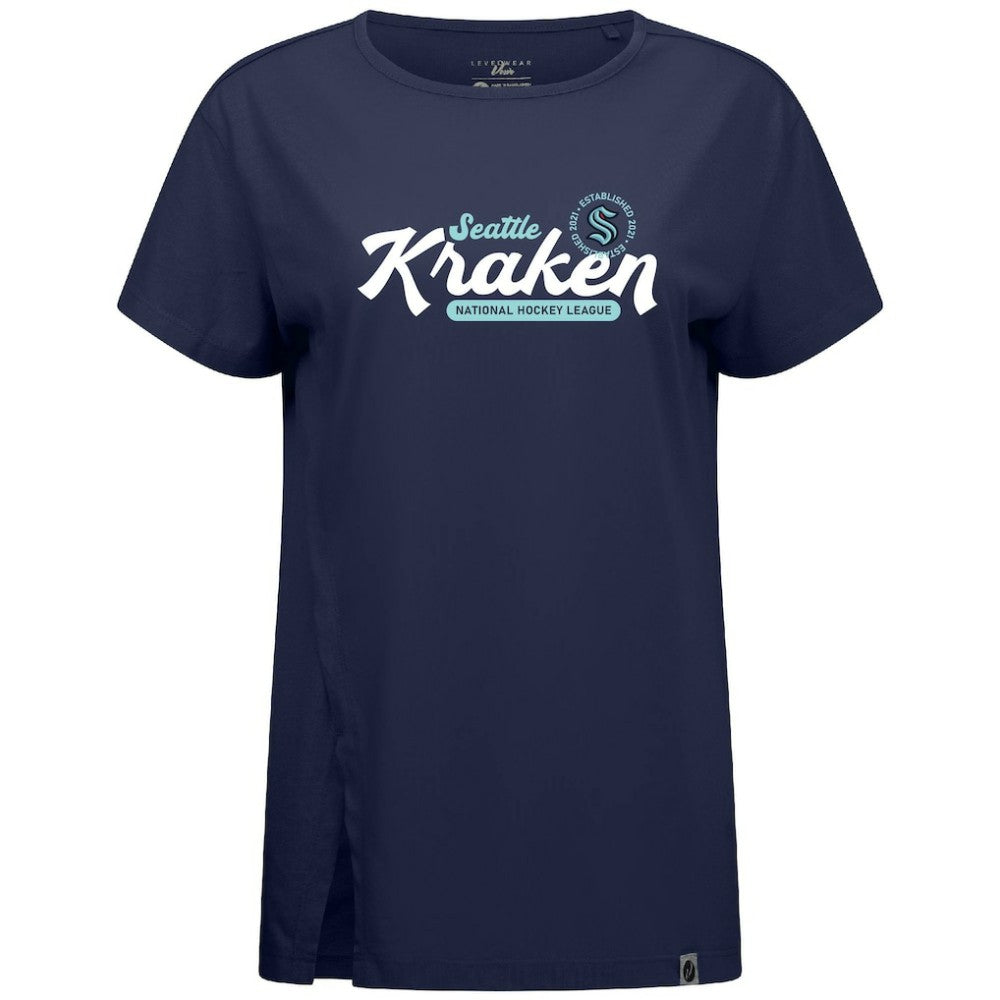 Seattle Kraken Levelwear Women's Influx Monument T-Shirt Deep Sea Blue