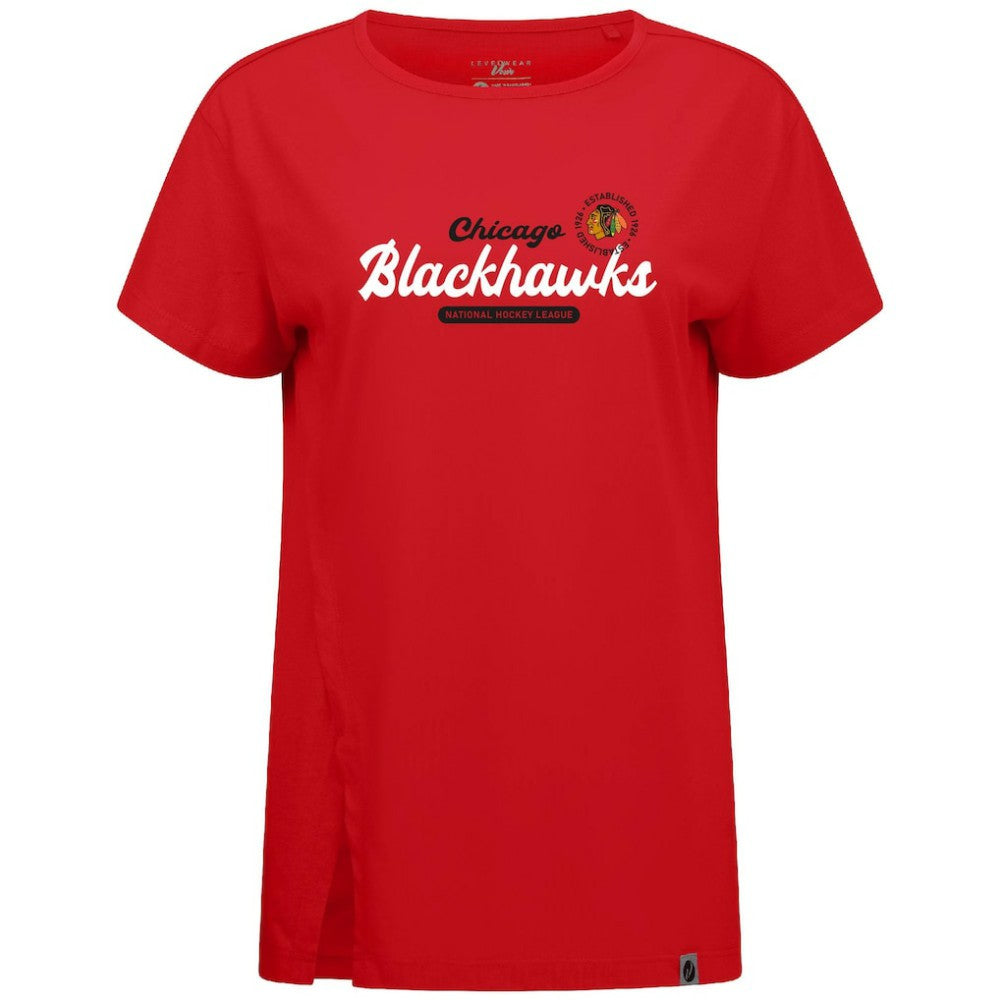 Chicago Blackhawks Levelwear Women's Influx Monument T-Shirt Red