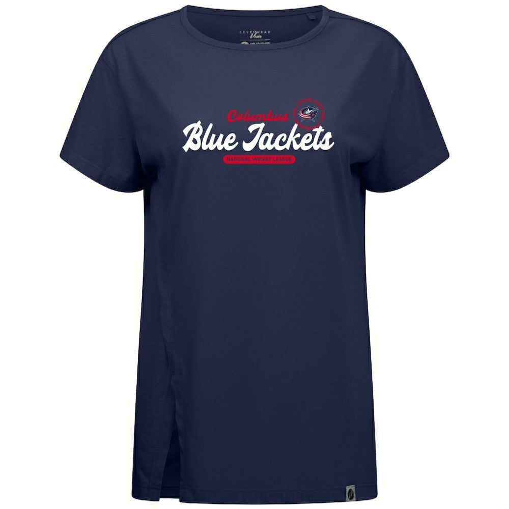 Columbus Blue Jackets Levelwear Women's Influx Monument T-Shirt Navy