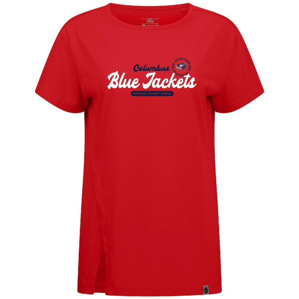 Columbus Blue Jackets Levelwear Women's Influx Monument T-Shirt Red