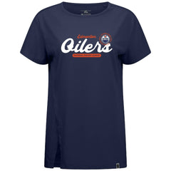 Edmonton Oilers Levelwear Women's Influx Monument T-Shirt Navy