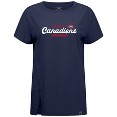 Montreal Canadiens Levelwear Women's Influx Monument T-Shirt Navy