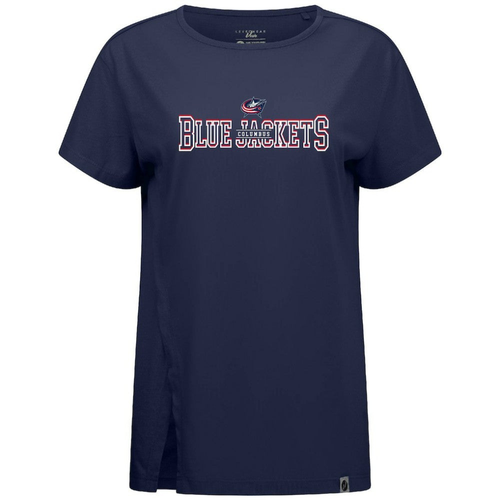 Columbus Blue Jackets Levelwear Women's Influx Journey T-Shirt Navy