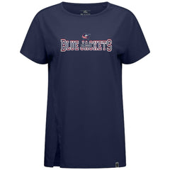 Columbus Blue Jackets Levelwear Women's Influx Journey T-Shirt Navy