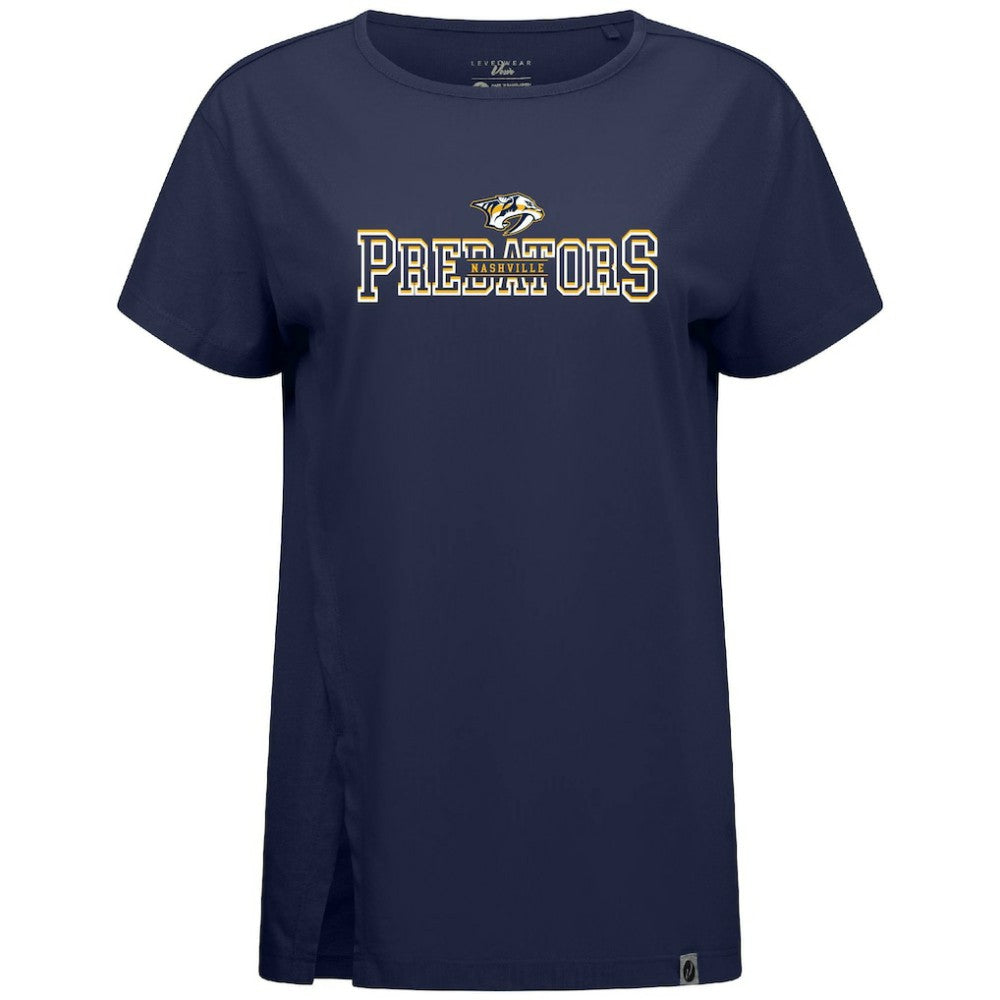 Nashville Predators Levelwear Women's Influx Journey T-Shirt Navy