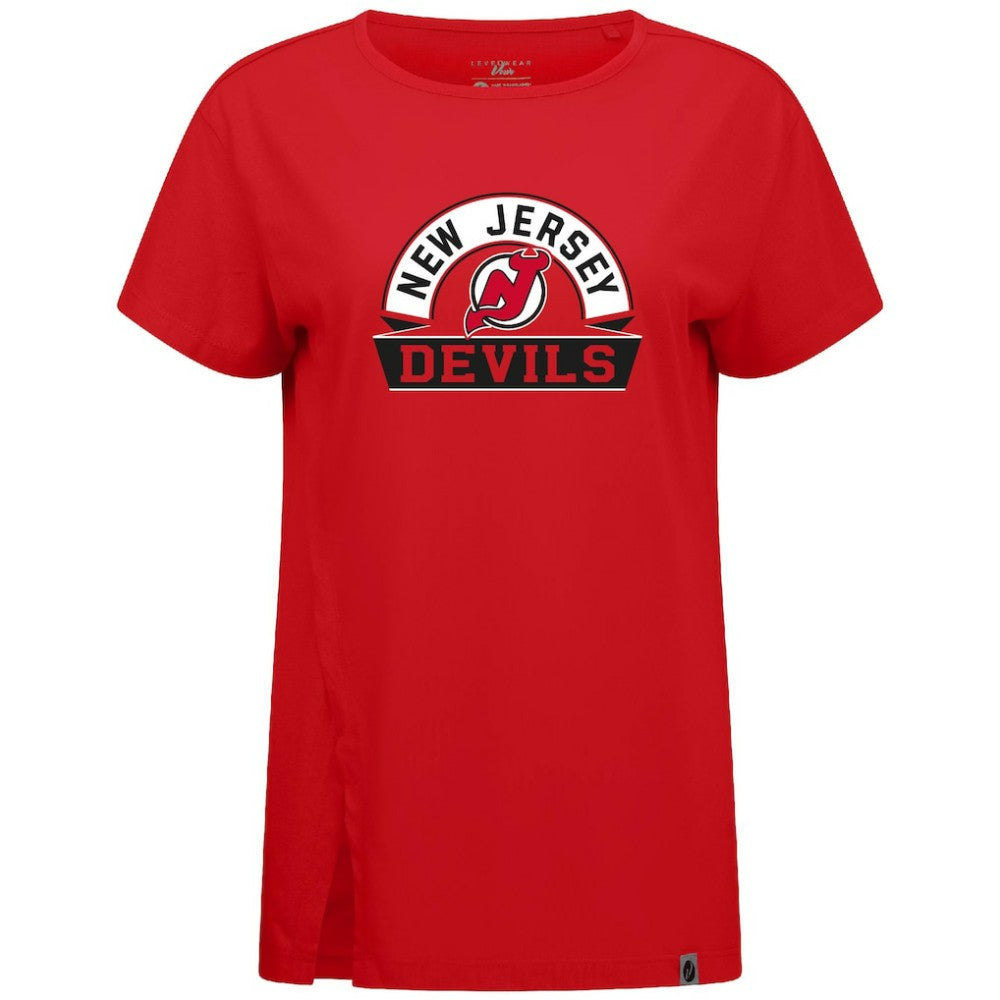 New Jersey Devils Levelwear Women's Influx Banner Arch T-Shirt Red