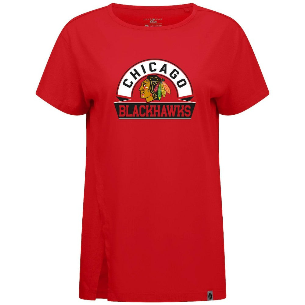 Chicago Blackhawks Levelwear Women's Influx Banner Arch T-Shirt Red