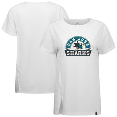 San Jose Sharks Levelwear Women's Influx Banner Arch T-Shirt White