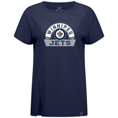 Winnipeg Jets Levelwear Women's Influx Banner Arch T-Shirt Navy
