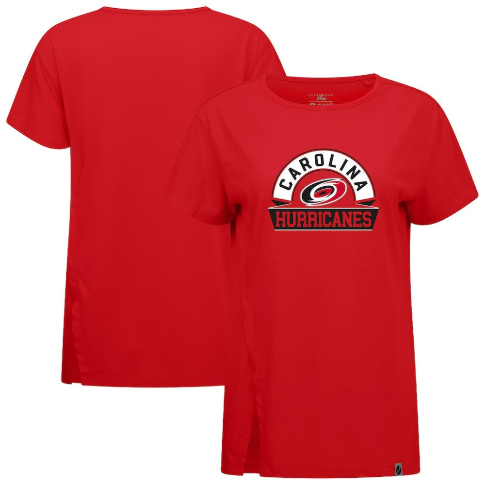 Carolina Hurricanes Levelwear Women's Influx Banner Arch T-Shirt Red