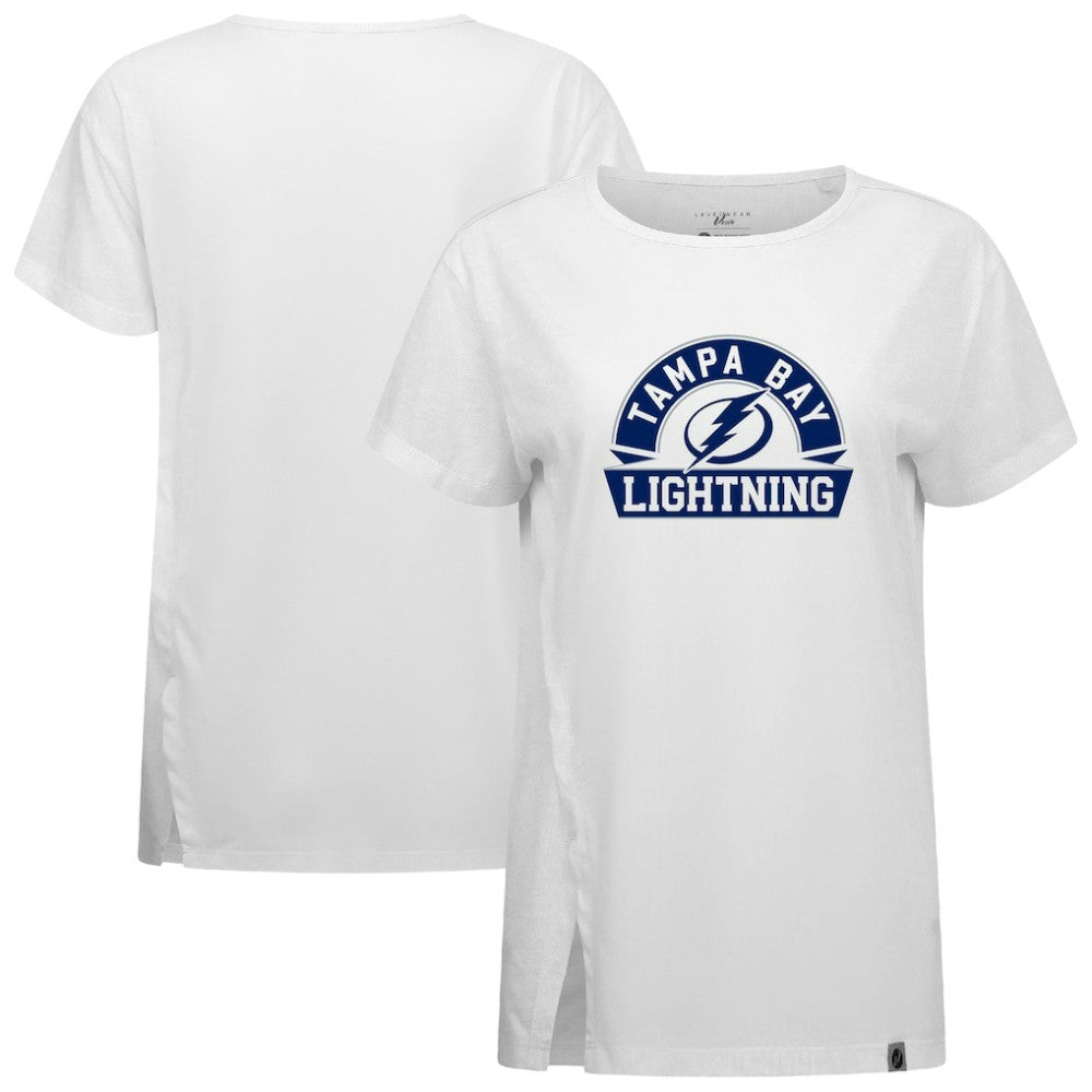 Tampa Bay Lightning Levelwear Women's Influx Banner Arch T-Shirt White