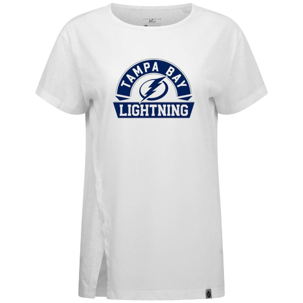 Tampa Bay Lightning Levelwear Women's Influx Banner Arch T-Shirt White