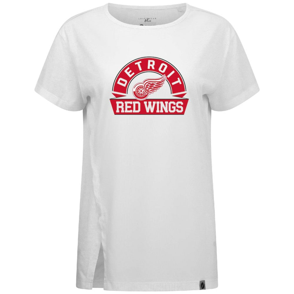 Detroit Red Wings Levelwear Women's Influx Banner Arch T-Shirt White