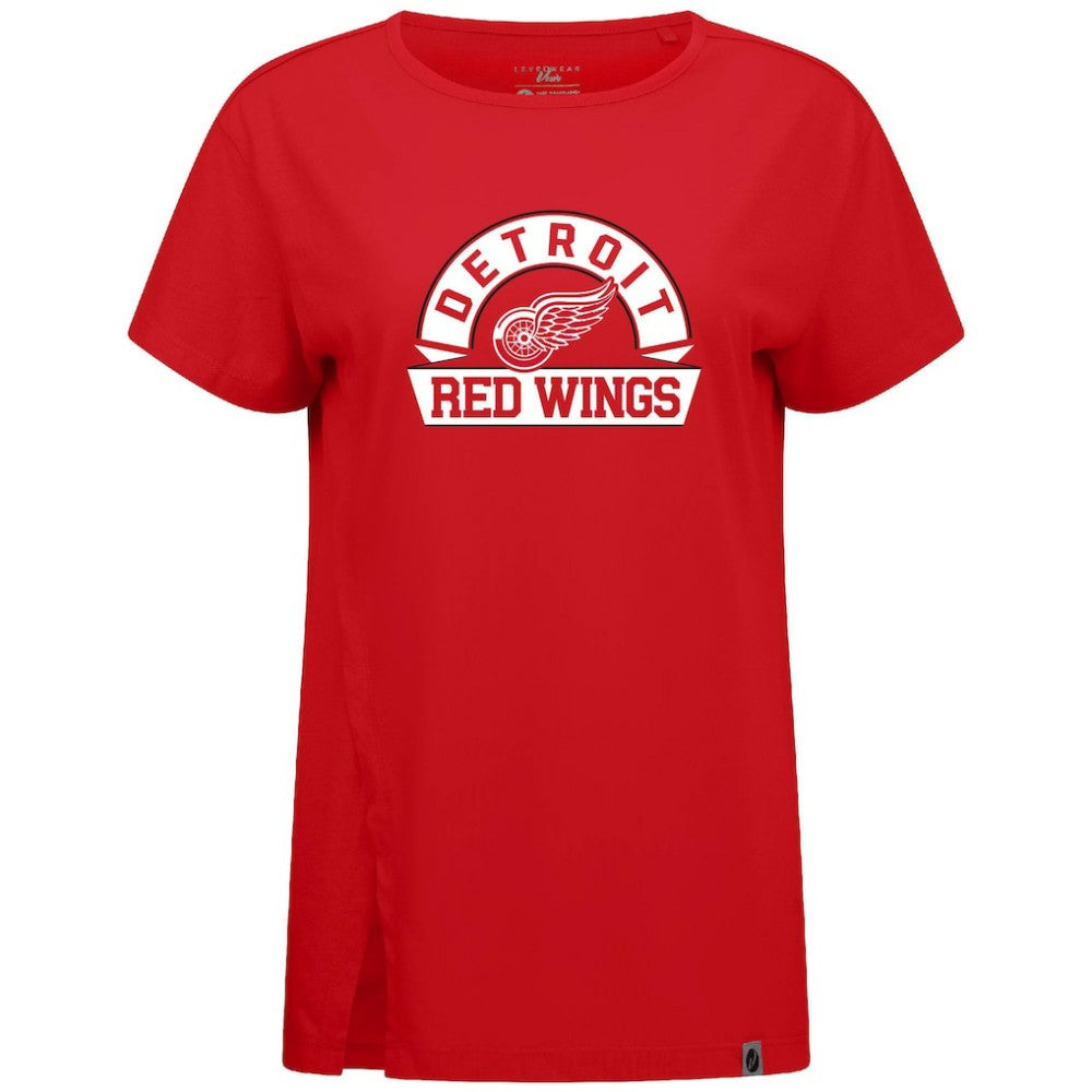 Detroit Red Wings Levelwear Women's Influx Banner Arch T-Shirt Red