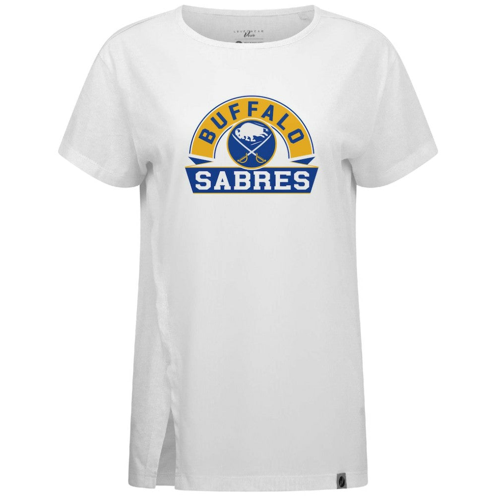 Buffalo Sabres Levelwear Women's Influx Banner Arch T-Shirt White