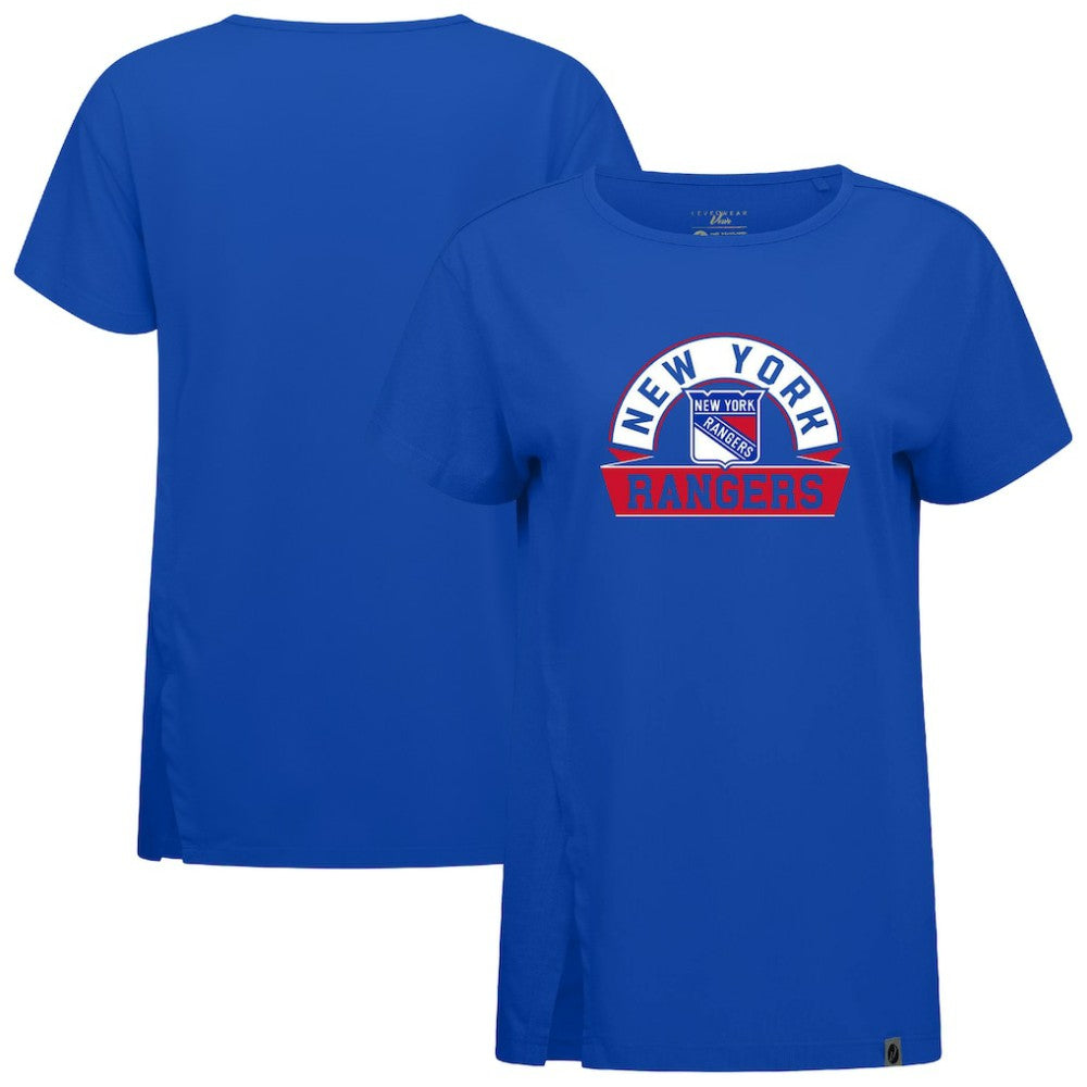 New York Rangers Levelwear Women's Influx Banner Arch T-Shirt Royal