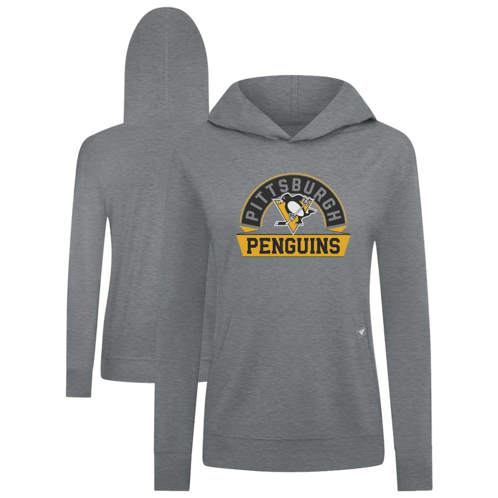 Pittsburgh Penguins Levelwear Women's Relay Banner Arch Pullover Hoodie Gray