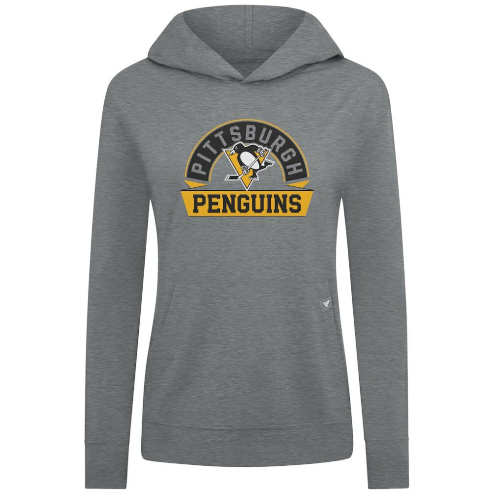 Pittsburgh Penguins Levelwear Women's Relay Banner Arch Pullover Hoodie Gray