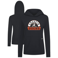 Anaheim Ducks Levelwear Women's Relay Banner Arch Pullover Hoodie Black