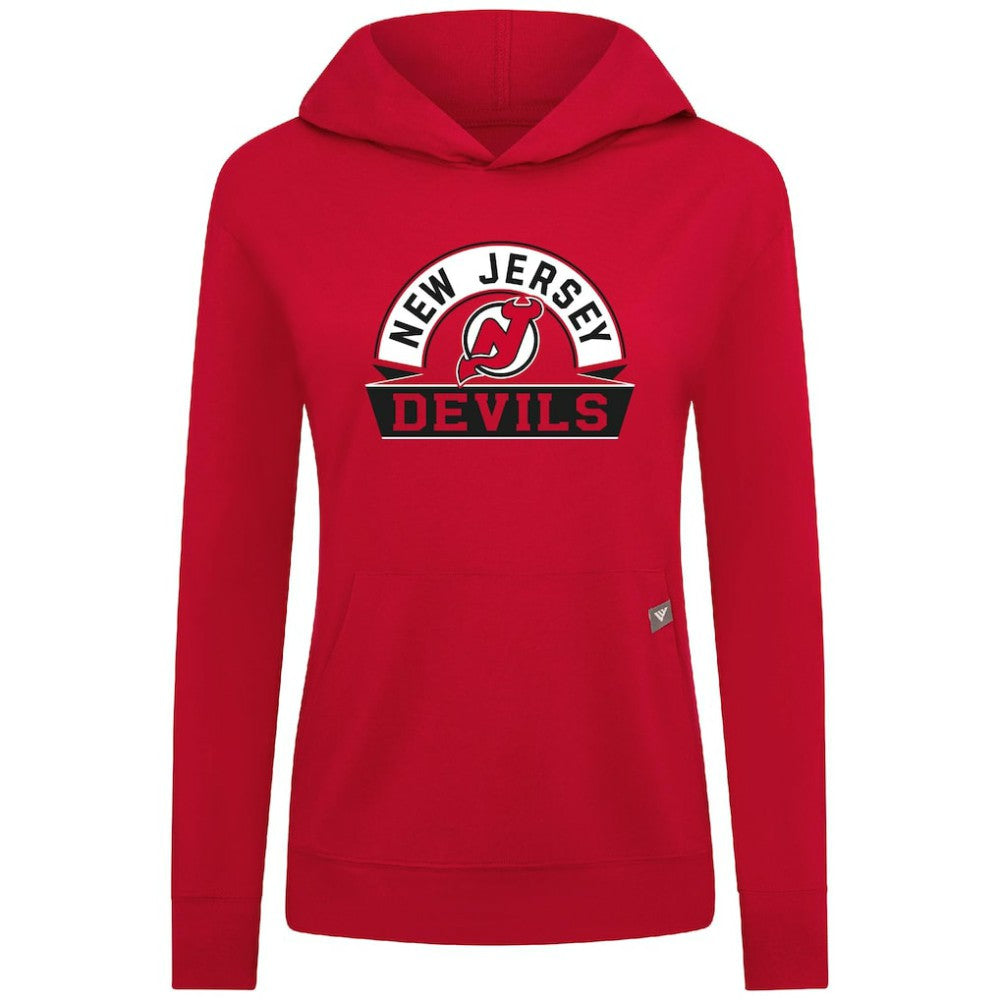 New Jersey Devils Levelwear Women's Relay Banner Arch Pullover Hoodie Red