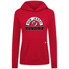 New Jersey Devils Levelwear Women's Relay Banner Arch Pullover Hoodie Red