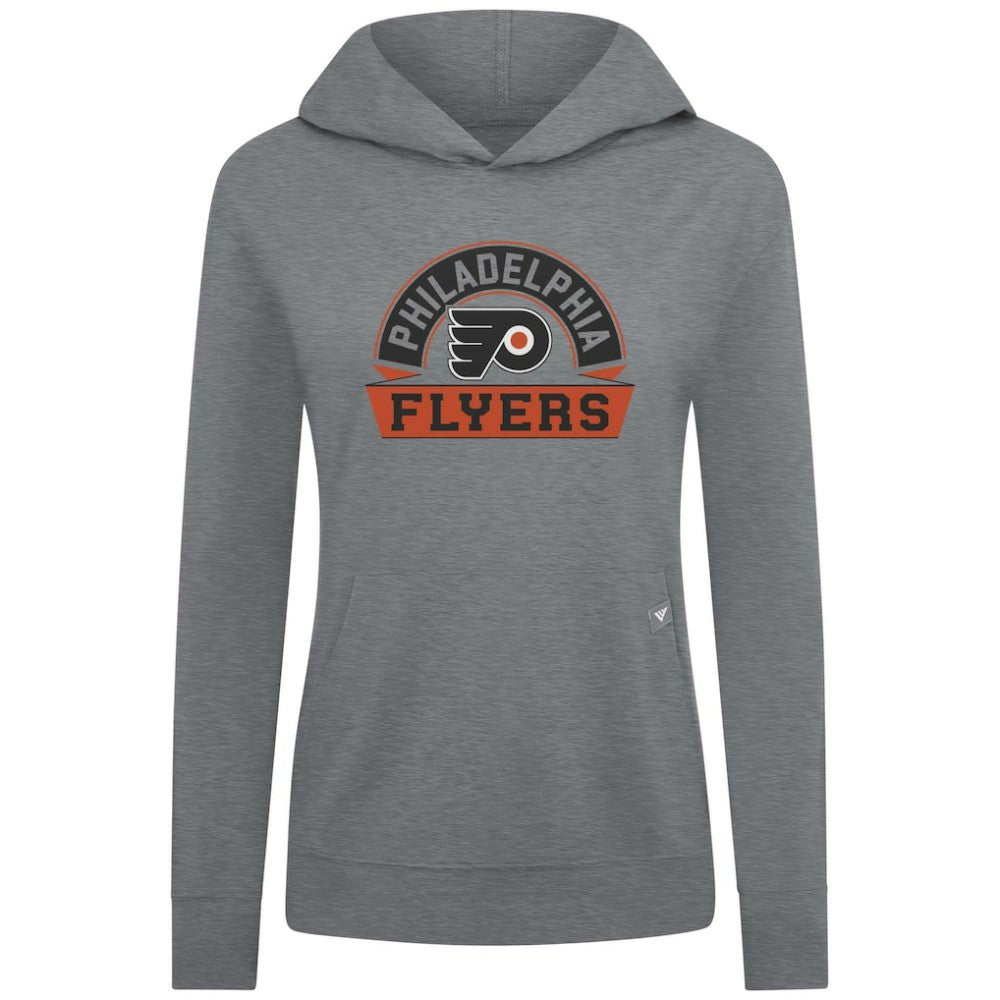 Philadelphia Flyers Levelwear Women's Relay Banner Arch Pullover Hoodie Gray
