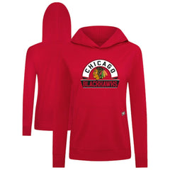 Chicago Blackhawks Levelwear Women's Relay Banner Arch Pullover Hoodie Red