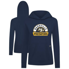 Nashville Predators Levelwear Women's Relay Banner Arch Pullover Hoodie Navy
