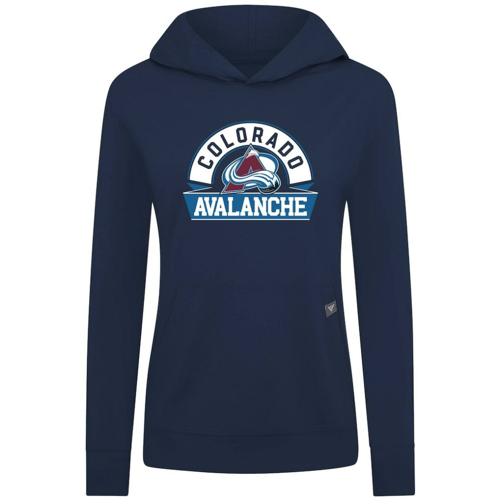 Colorado Avalanche Levelwear Women's Relay Banner Arch Pullover Hoodie Navy