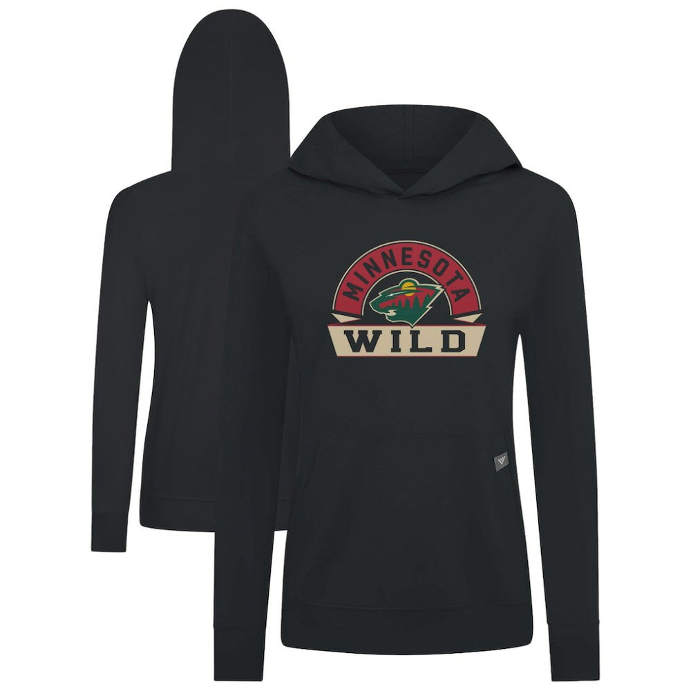 Minnesota Wild Levelwear Women's Relay Banner Arch Pullover Hoodie Black