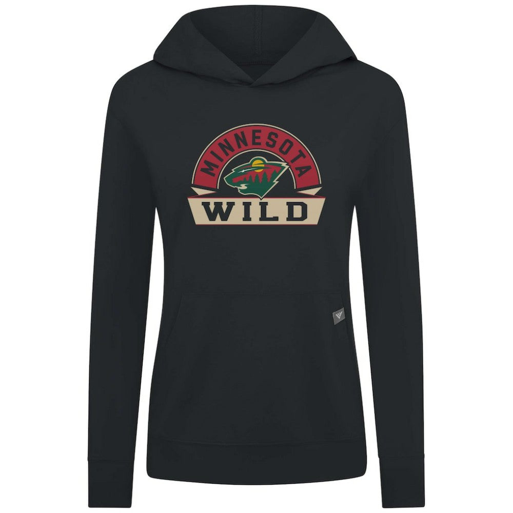 Minnesota Wild Levelwear Women's Relay Banner Arch Pullover Hoodie Black