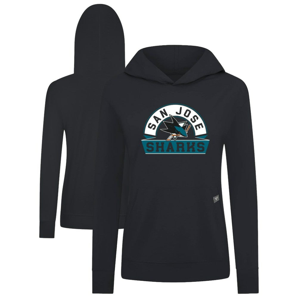 San Jose Sharks Levelwear Women's Relay Banner Arch Pullover Hoodie Black