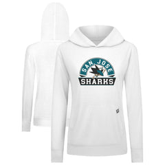 San Jose Sharks Levelwear Women's Relay Banner Arch Pullover Hoodie White