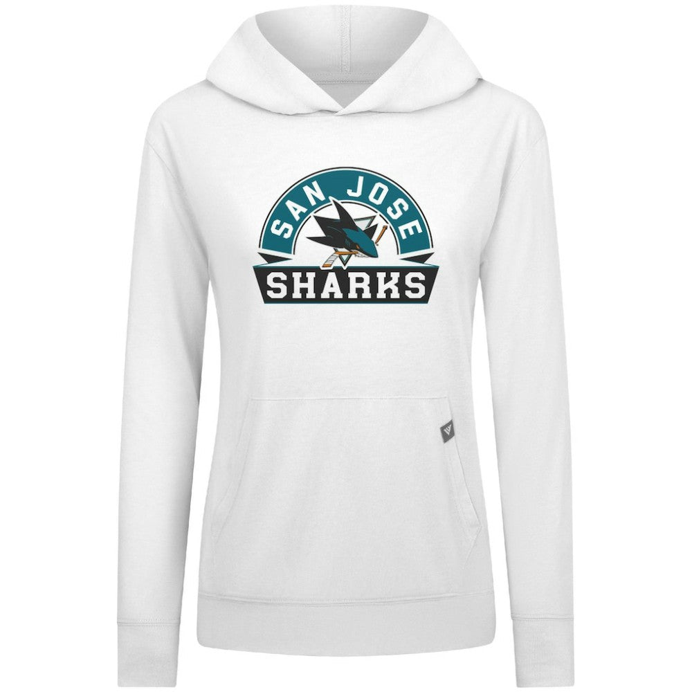 San Jose Sharks Levelwear Women's Relay Banner Arch Pullover Hoodie White