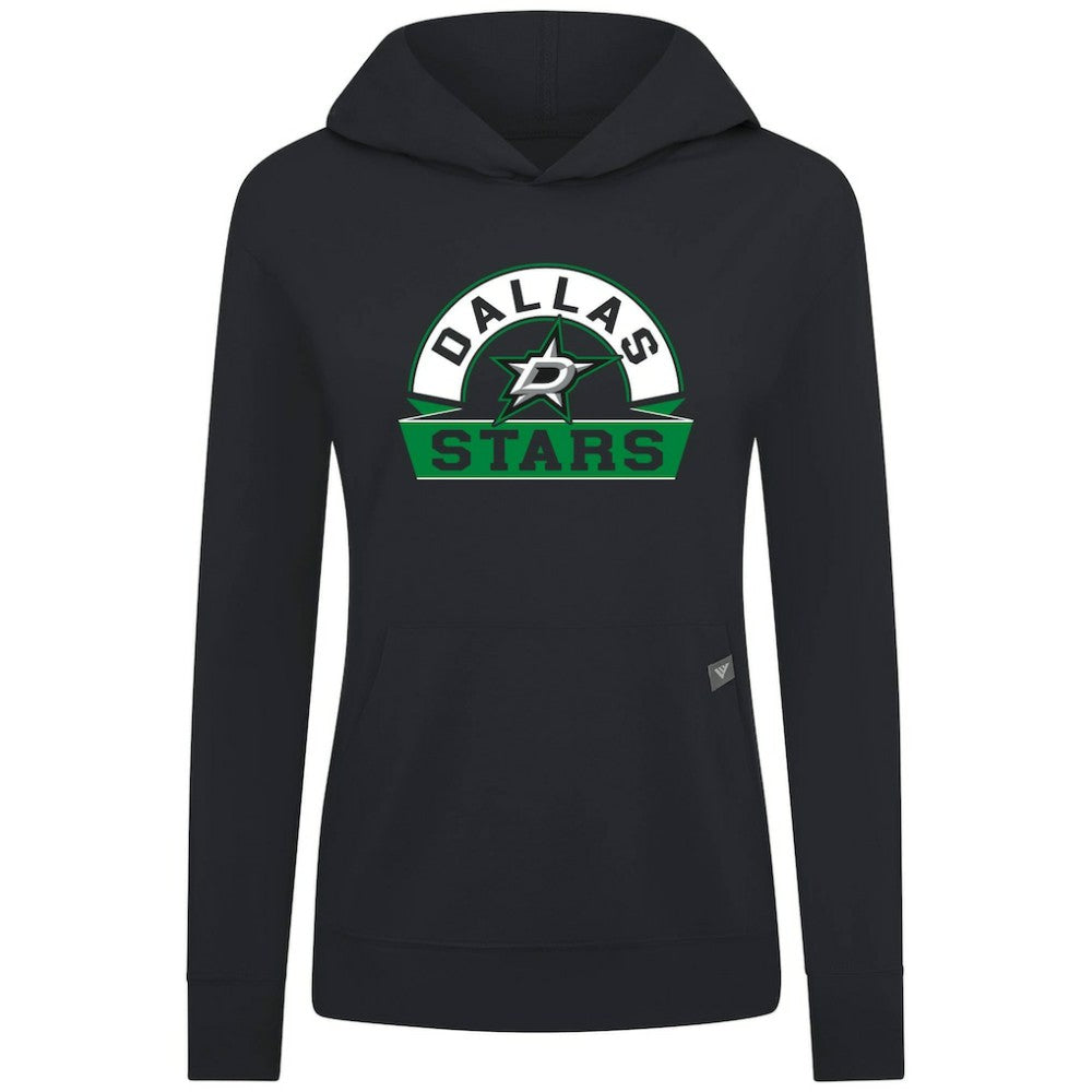 Dallas Stars Levelwear Women's Relay Banner Arch Pullover Hoodie Black